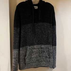 Urban pipeline gray to black striped sweater